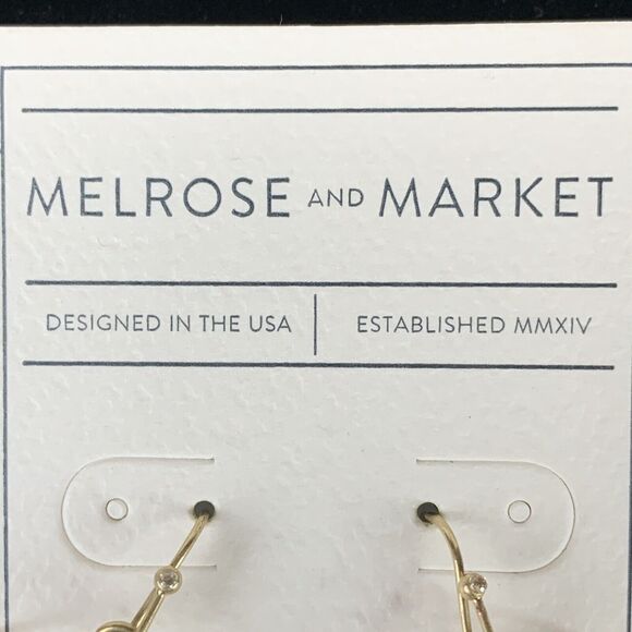 Melrose and Market Faux Pearl Beaded Dangle Earrings Drop Circle Hoop Teardrop - Picture 5 of 7